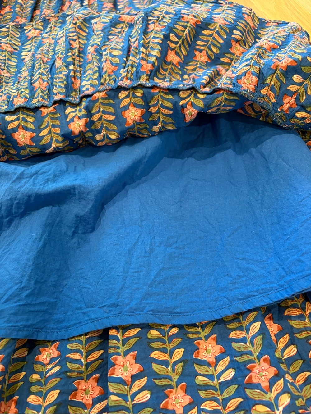 Liza Byrd Brilliant Blue Block Print Tiered Maxi Dress - Picture 6 of 6